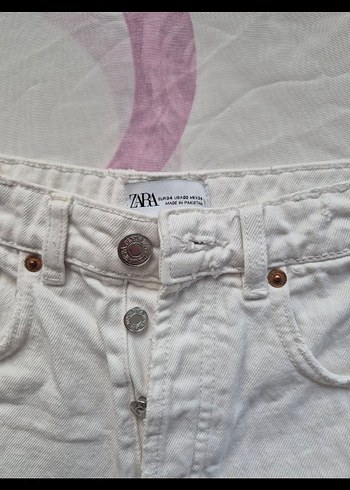 Zara beyaz kot şort - Görsel 7