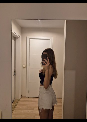 Zara beyaz kot şort - Görsel 2