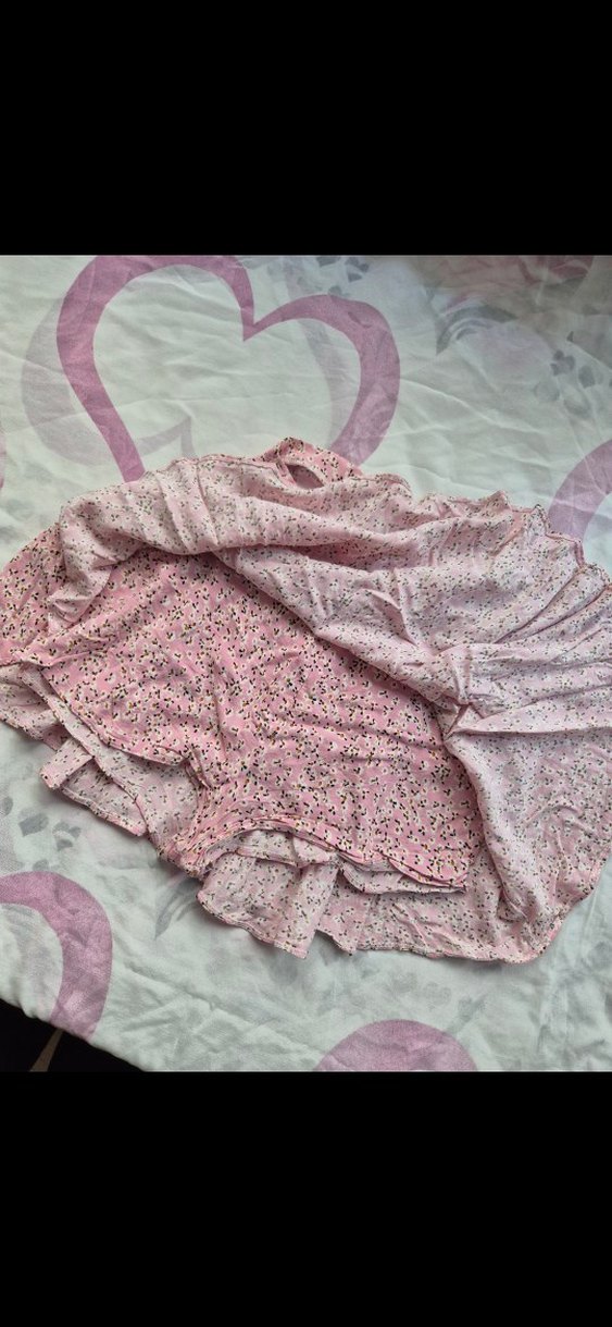 Pembe Çiçek Desenli Mini Şort Etek - Görsel 5