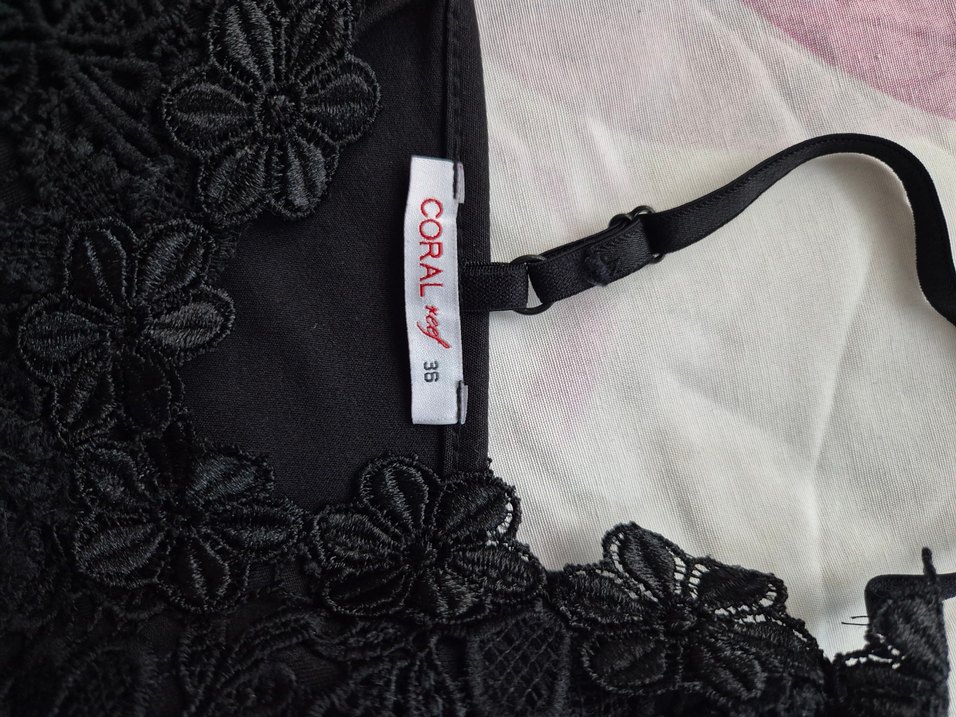 Dantel Detaylı Siyah Mini Büstiyer - Görsel 4