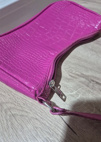 Pembe Deri Kadın Omuz Çantası - Görsel 2