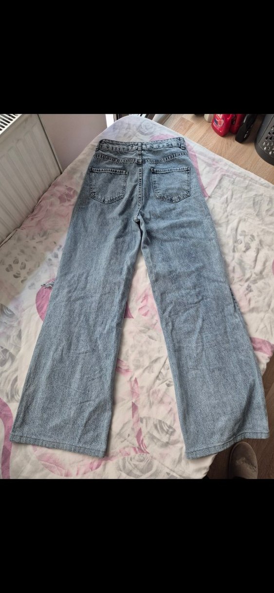 Yırtık Bol Kesim Kadın Kot Pantolon - Görsel 4