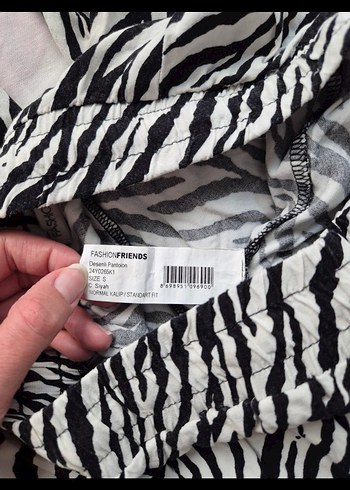 Zebra Desenli Salaş Kadın Pantolon - Görsel 5