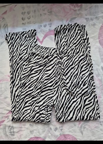 Zebra Desenli Salaş Kadın Pantolon - Görsel 2
