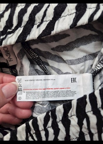 Zebra Desenli Salaş Kadın Pantolon - Görsel 6