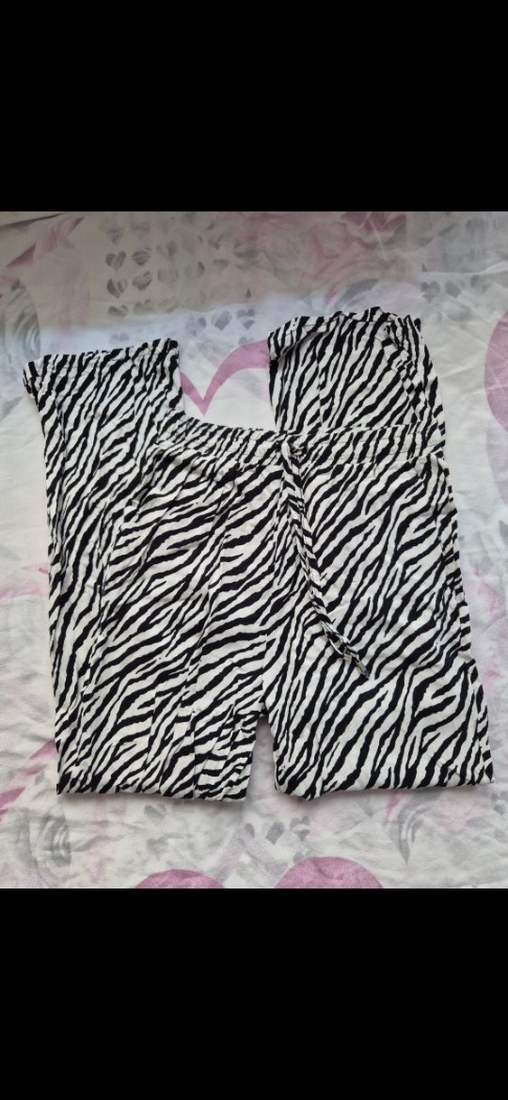 Zebra Desenli Salaş Kadın Pantolon - Görsel 2