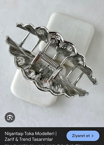 Viral midye toka gümüş rengi - Görsel 7