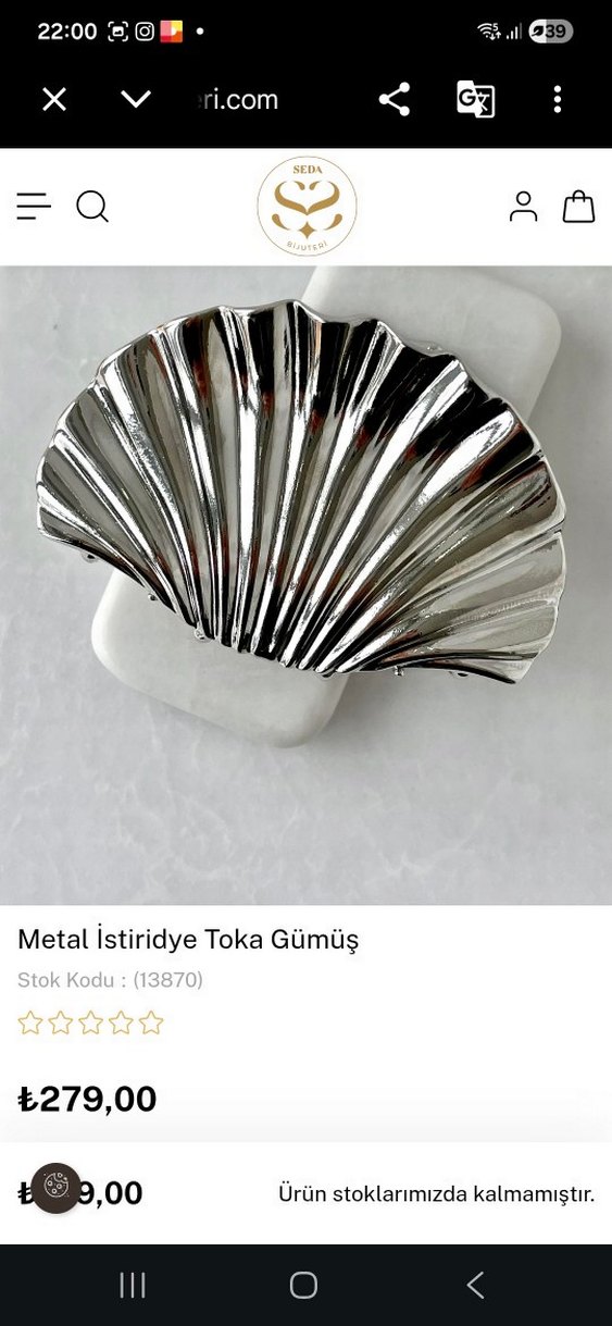 Viral midye toka gümüş rengi - Görsel 4