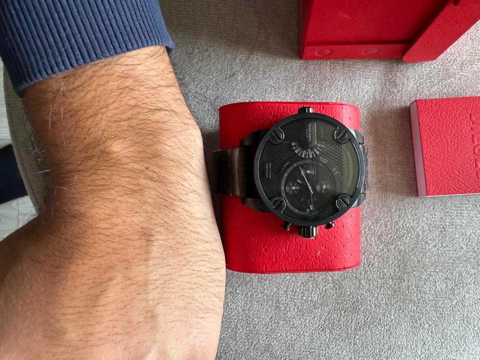 Erkek Siyah Minimalist Saat - Diesel büyük kasa - Görsel 5