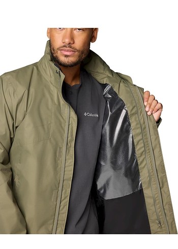 Columbia Kapüşonlu Khaki Erkek Mont  çiftli polarlı - Görsel 2