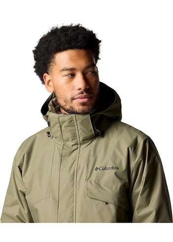 Columbia Kapüşonlu Khaki Erkek Mont  çiftli polarlı - Görsel 3