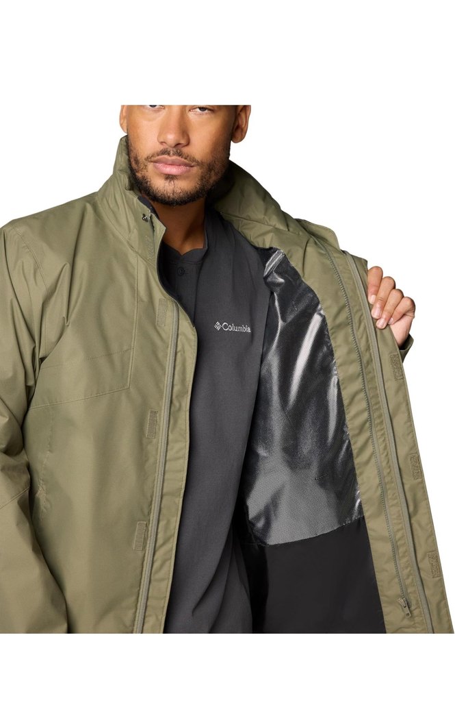 Columbia Kapüşonlu Khaki Erkek Mont  çiftli polarlı - Görsel 2