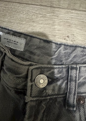 34 Beden Zara Gri Regular Fit Midi Kot Pantolon