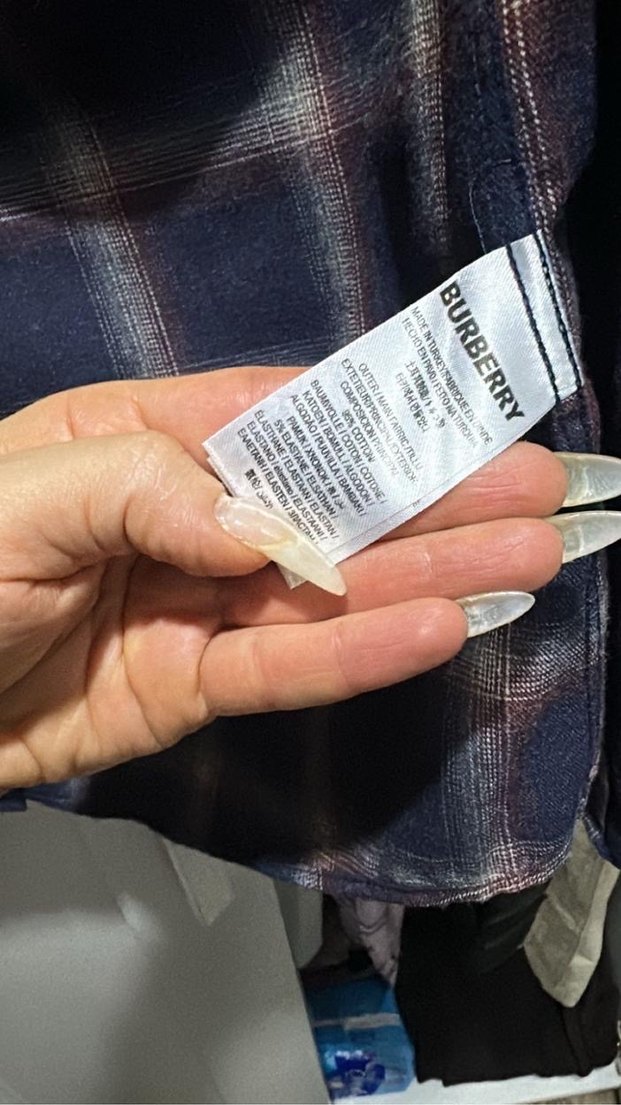 Lacivert Ekose Desenli kadın Gömlek - Görsel 4