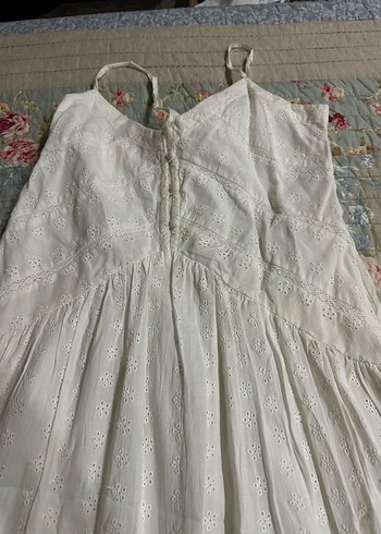 Dantel Detaylı Beyaz Bohem Uzun Elbise - Görsel 3