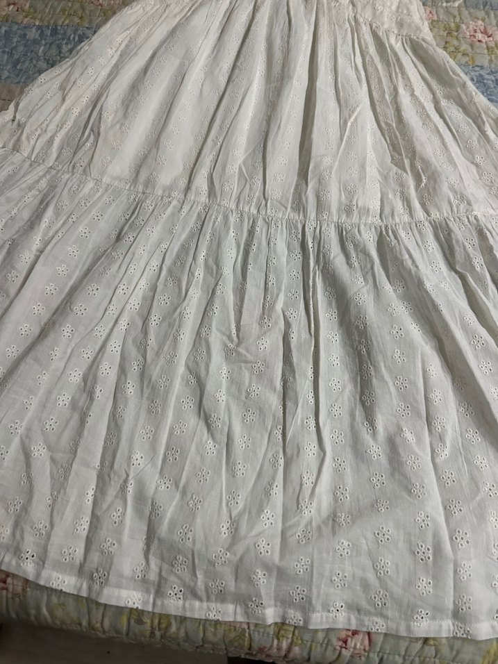 Dantel Detaylı Beyaz Bohem Uzun Elbise - Görsel 2