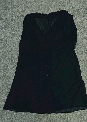 Siyah Transparan Uzun Kollu Midi Goth Kadın Elbisesi - Görsel 2