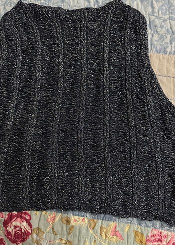 Bohem Gri Örgü Kadın Süveter - Görsel 2