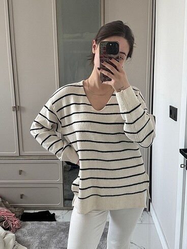 H&M yeni sezon çizgili kazak