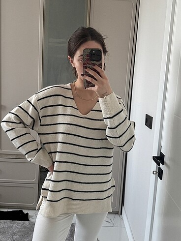H&M H&M yeni sezon çizgili kazak