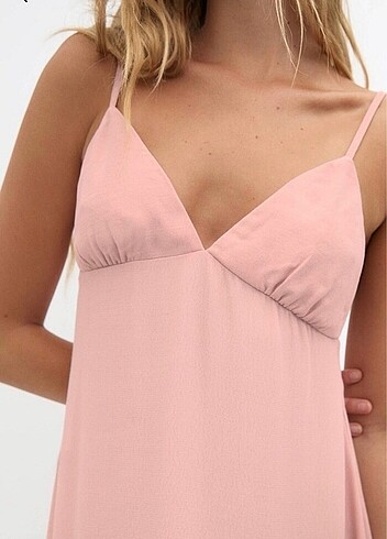 m Beden pembe Renk Pull & bear pembe elbise