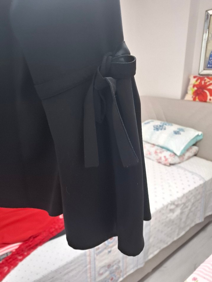 Siyah, Uzun Kollu, Salaş Kadın Bluz - Görsel 4