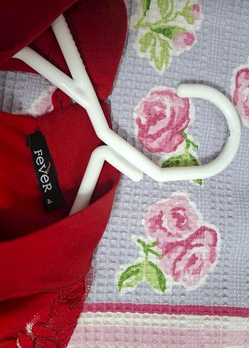 kurmızı Dantel Detaylı Uzun Kollu Bluz - Görsel 7