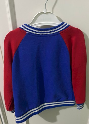 Nakışlı Mavi-Kırmızı Erkek Çocuk Ceket - Görsel 3