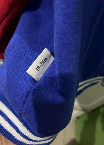 Nakışlı Mavi-Kırmızı Erkek Çocuk Ceket - Görsel 4