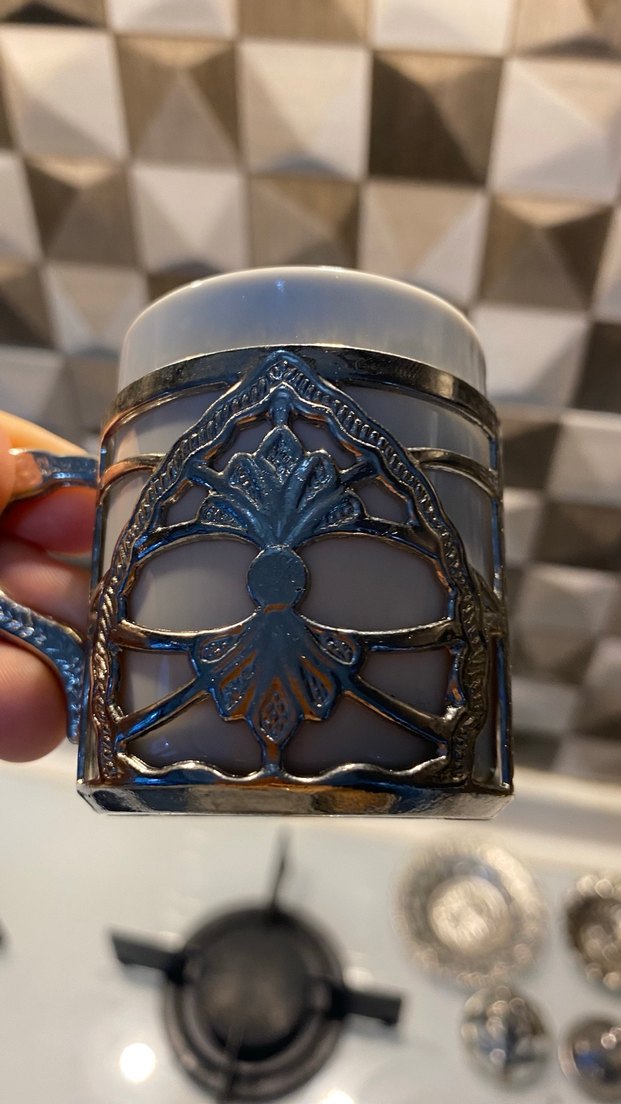 Parlak Altın Renkli Osmanlı Kahve Fincanı Seti - Görsel 3