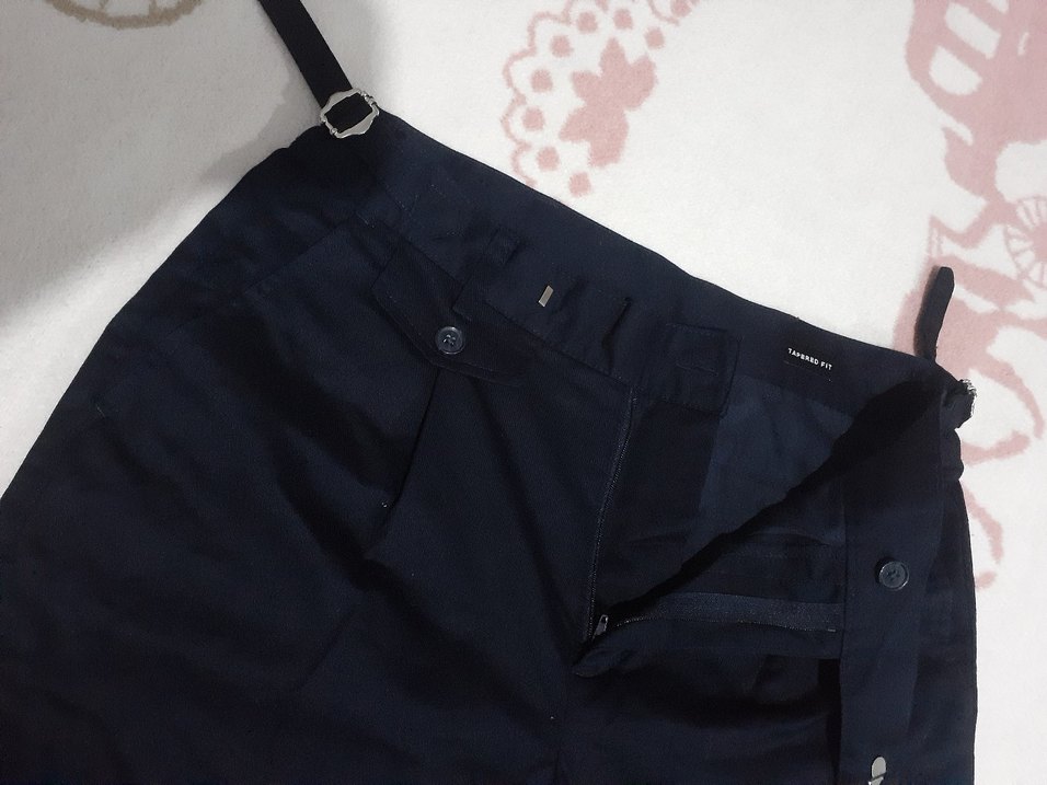 Erkek Siyah Kumaş Kemerli Pantolon - Görsel 2