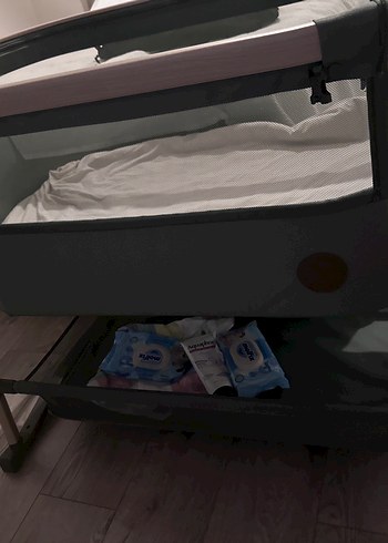 Beden Gri Renkli Bebek Beşiği Sepet