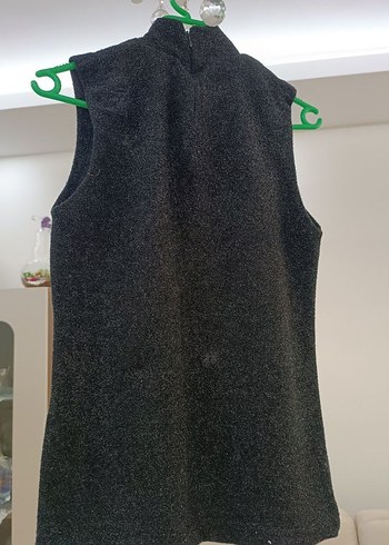 Işıltılı Şık Siyah Bluz - Görsel 2