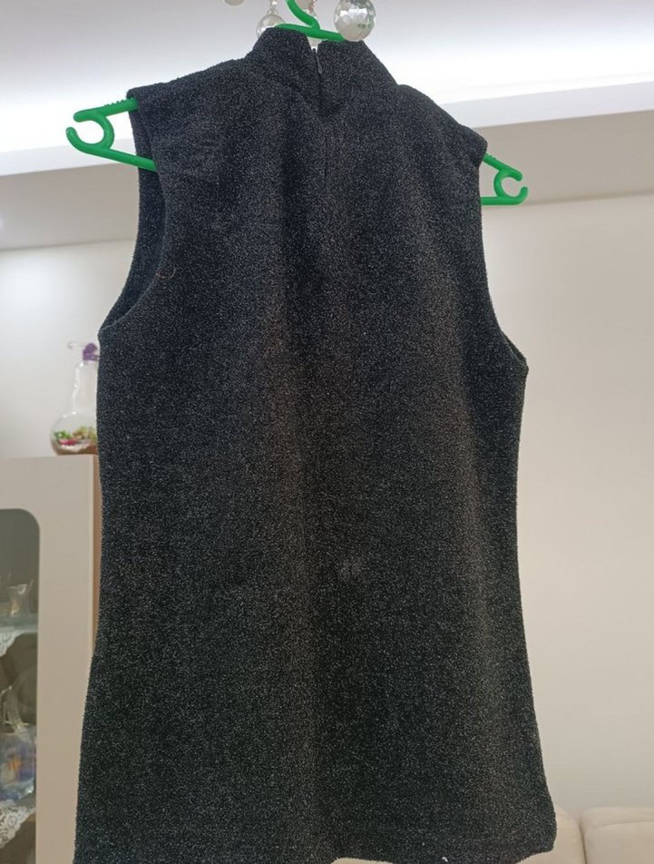 Işıltılı Şık Siyah Bluz - Görsel 2