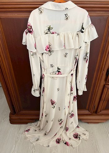 Çiçek Desenli Bohem Uzun Kollu Elbise - Görsel 3