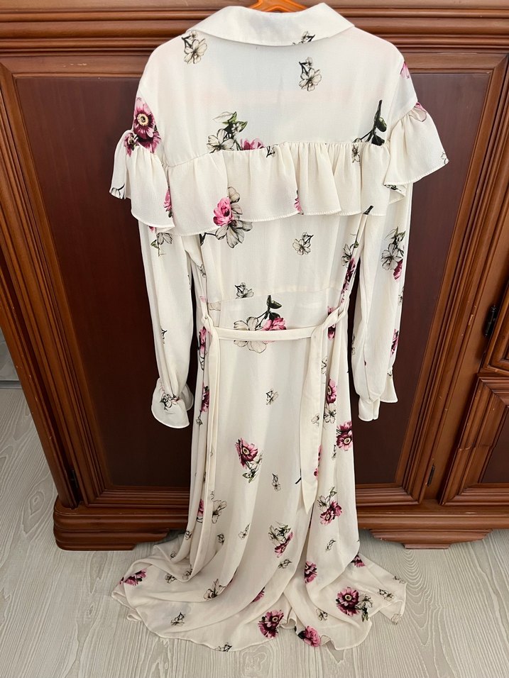 Çiçek Desenli Bohem Uzun Kollu Elbise - Görsel 3