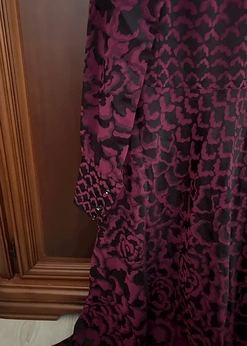 Mor Desenli Uzun Kollu elbise - Görsel 3