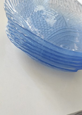 Diğer Mavi Balık Desenli 6 adet Renkli Tabak