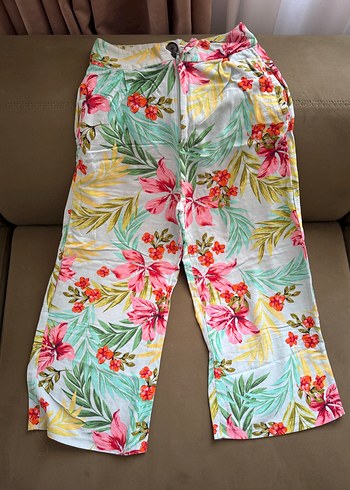 Kadın Çok Renkli Pamuklu Midi Bohem Pantolon - Görsel 2