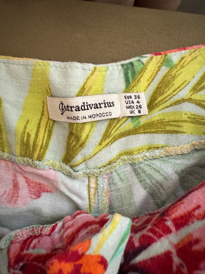 Kadın Çok Renkli Pamuklu Midi Bohem Pantolon - Görsel 4