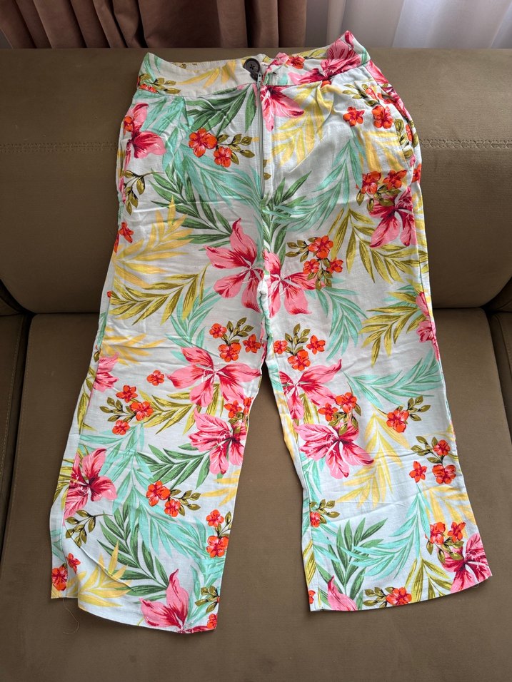 Kadın Çok Renkli Pamuklu Midi Bohem Pantolon - Görsel 2