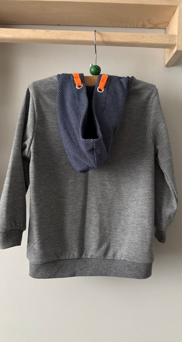 Erkek Çocuk Kapüşonlu Fermuarlı Gri Sweatshirt - Görsel 5