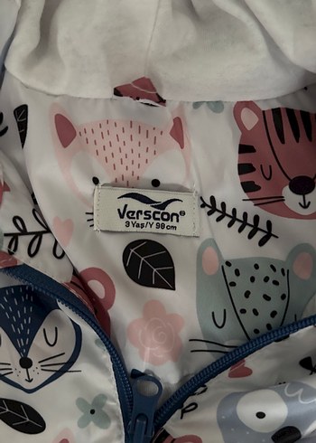 Kız Çocuk Kapüşonlu Renkli Baskılı Yağmurluk - Görsel 3