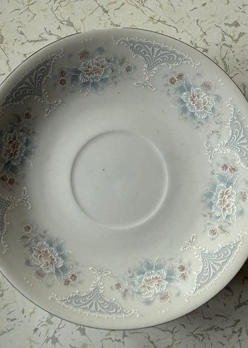 Gri Çiçek Desenli Beyaz Porselen kahve Fincan Takımı - Görsel 3