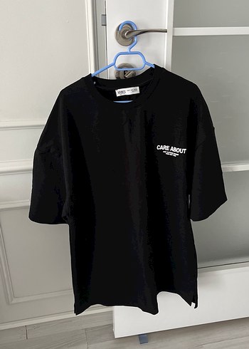 Siyah Baskılı Oversize Erkek Tişört