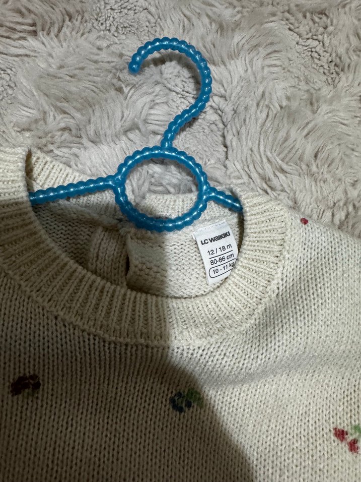 Kız Çocuk Gri Kürklü Denim Ceket - Görsel 3