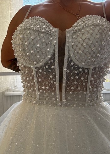 Straplez A Kesim Modern Klasik Gelinlik - Görsel 3