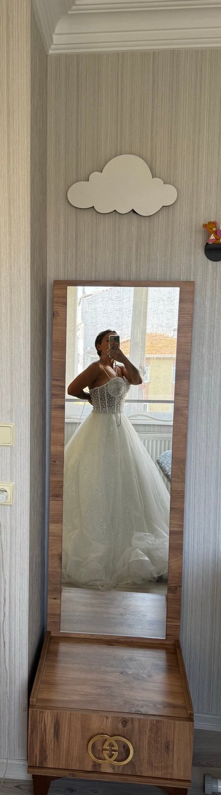 Straplez A Kesim Modern Klasik Gelinlik - Görsel 2