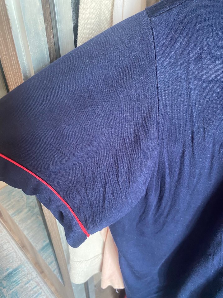 Lacivert Kısa Kollu Pijama Takımı - Görsel 2