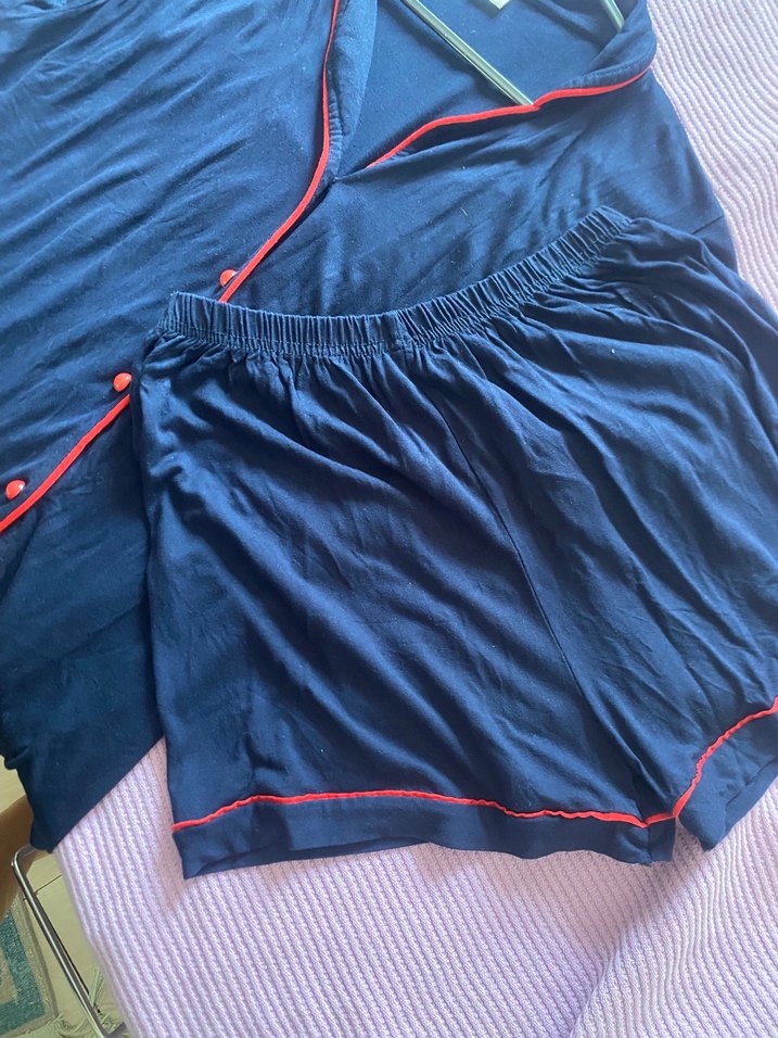 Lacivert Kısa Kollu Pijama Takımı - Görsel 5